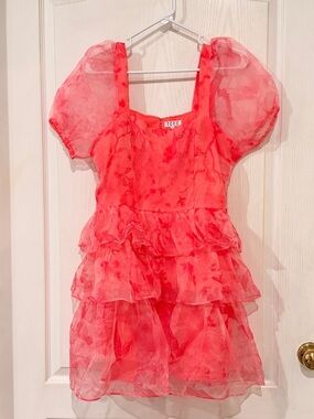 Final Price TCEC Coral Pink Floral Mini Dress